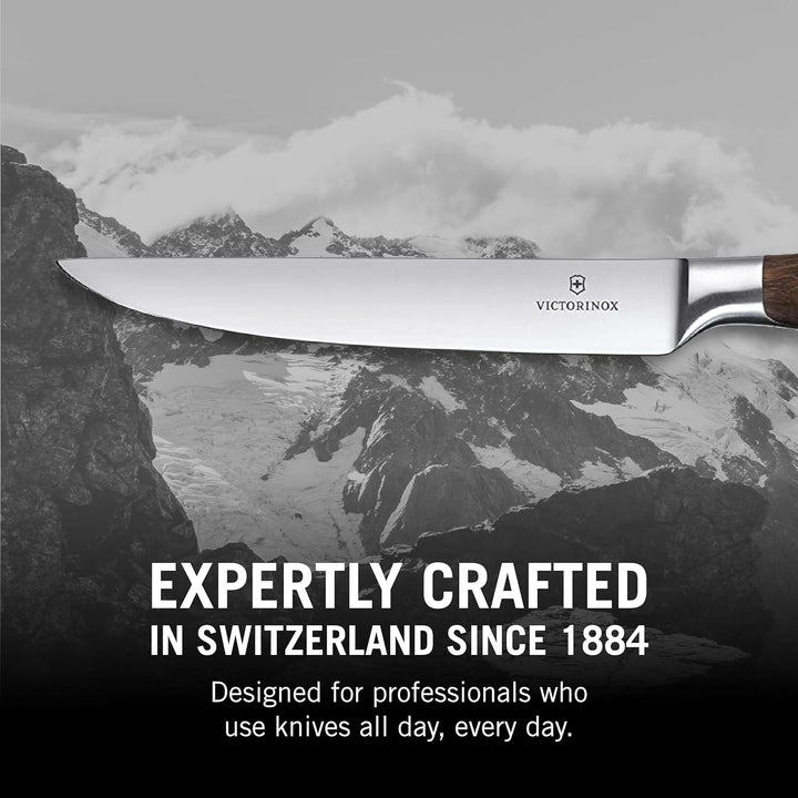 Victorinox Grand Maître, Profi Steakmesser-Set, 4-teilig, Extra Scharfe Klinge, gerader Schliff, 12