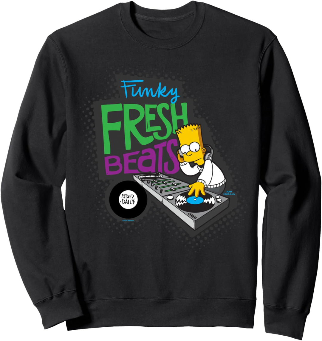 The Simpsons Bart Simpson Funky Fresh Beats Served Daily Sweatshirt