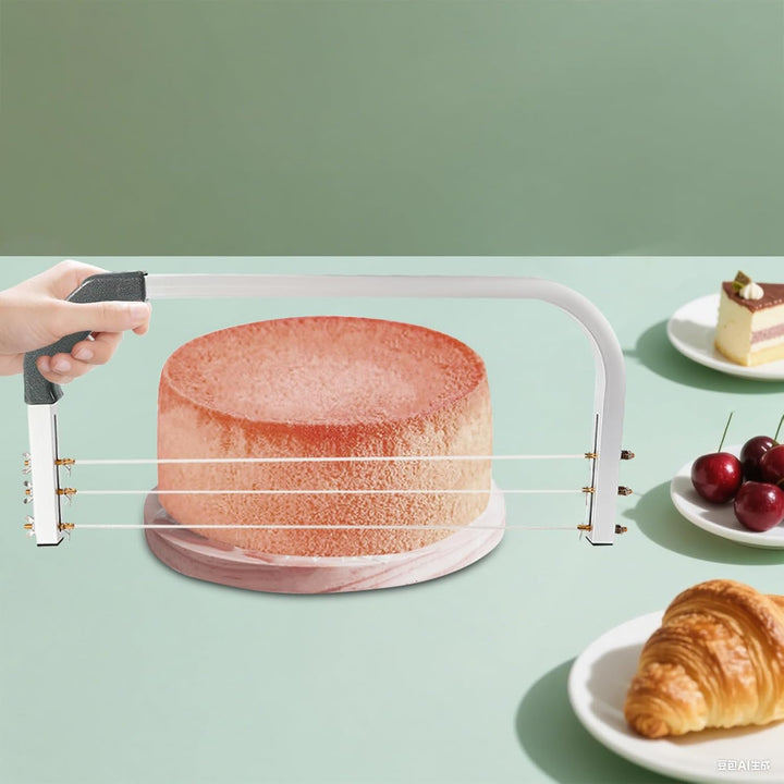 Tortenschneider 53cm tortenbodenschneider Edelstahl Kuchenausgleicher verstellbarer 3 Drähte Tortens