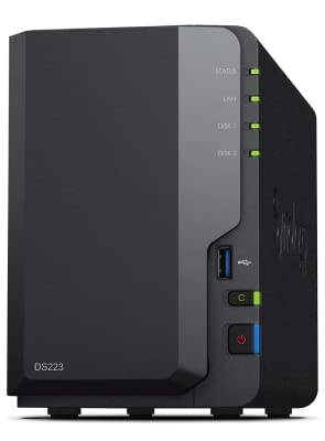 Synology DS223 2-Bay 4TB Desktop NAS Lösung mit 2x 2TB Western Digital Red Plus installiert WD Red P