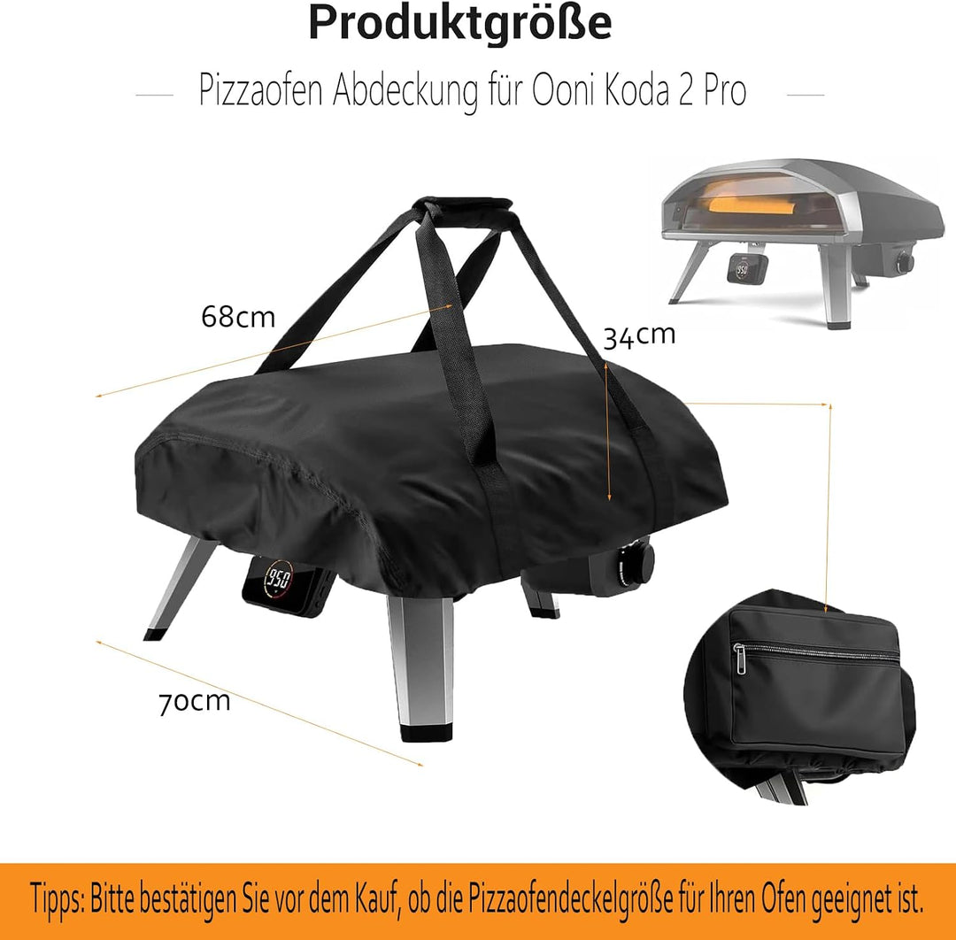 Fenghome Pizzaofen Abdeckung, 500D Wasserdicht Abdeckung für Ooni Koda 2 Pro, Tragetasche Oxford-Sto