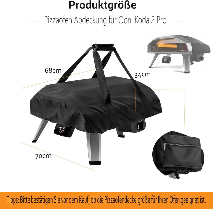Fenghome Pizzaofen Abdeckung, 500D Wasserdicht Abdeckung für Ooni Koda 2 Pro, Tragetasche Oxford-Sto