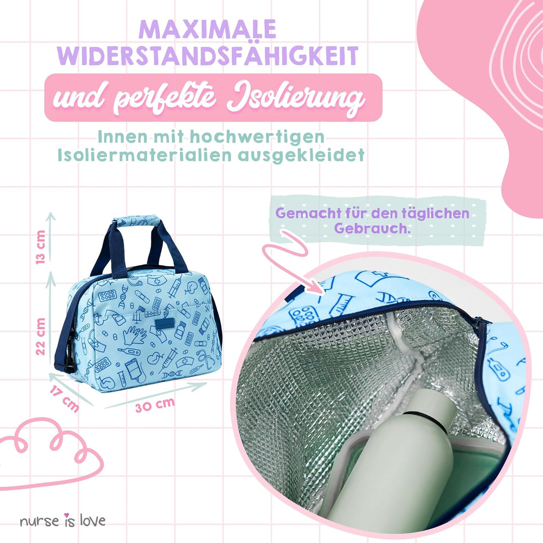 Nurse is Love Kühltasche Klein Für Krankenschwester, Lunchtasche, Lunch Bag, Thermotasche, Frühstück
