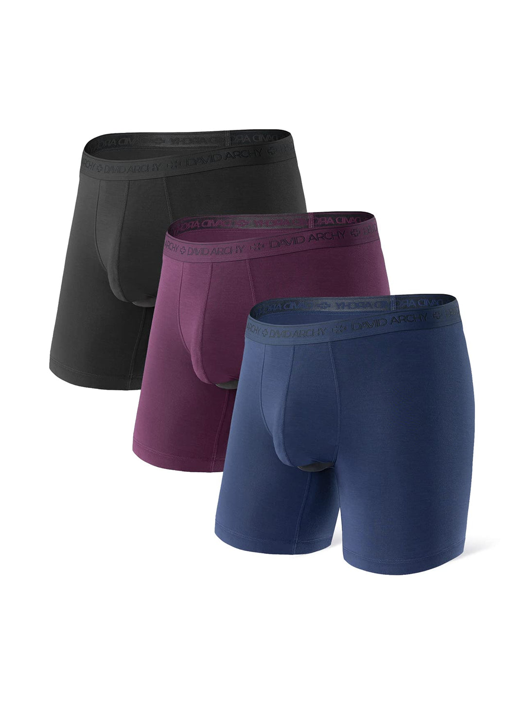 DAVID ARCHY Herren Boxershorts Mehrfachpack, Mirco Modal Stretcken Klassischer Retroshorts, Unterhos