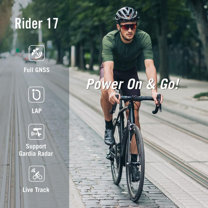 Bryton Rider 17 3,0 Zoll LCD Bildschirm Drahtloses GPS Fahrradcomputer, kompatibel mit Fahrrad Radar