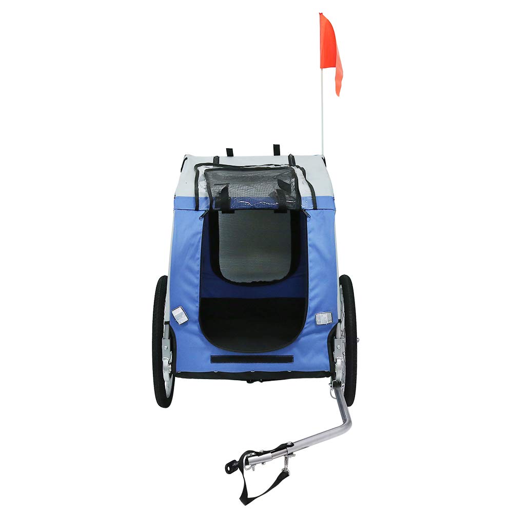Fahrradanhänger, Fahrrad Anhänger für Hunde, Hundefahrradanhänger mit Reflektoren &amp; Lleine, Hundebug