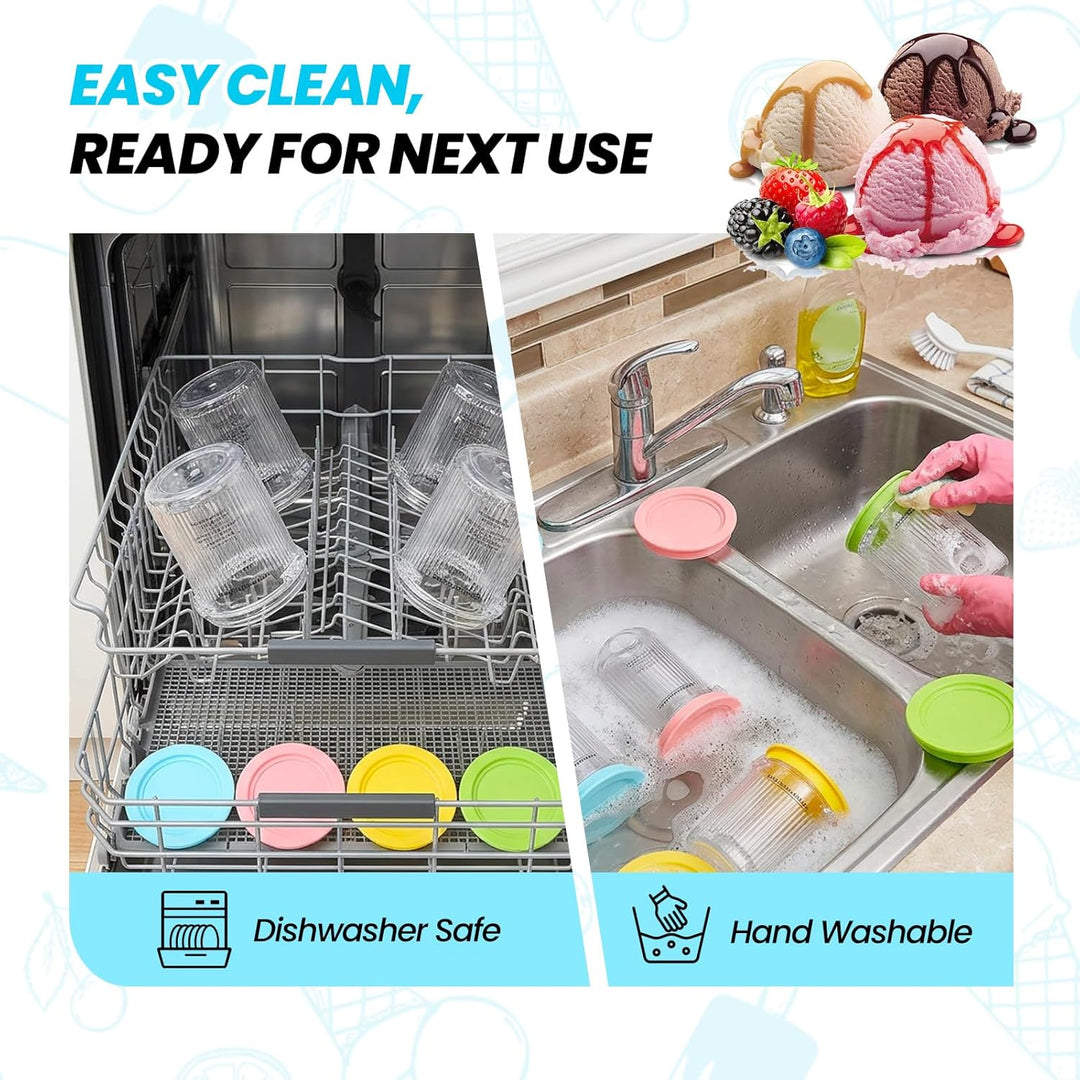 4 Stück für Ninja Swirl Creami Behälter, Eisbehälter für Speiseeis, mit Ersatz für Ninja Creami Delu