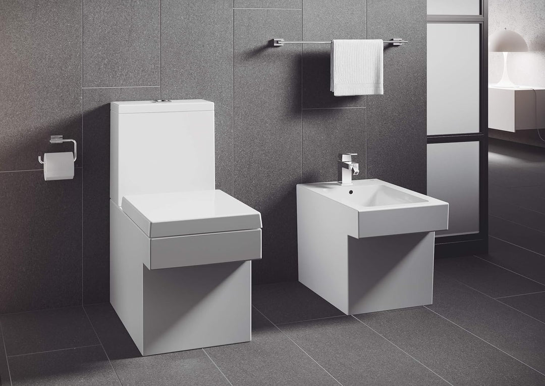 GROHE Essentials Cube - WC-Papierhalter (Metall, Verdeckte Befestigung, langlebige Oberfläche), chro