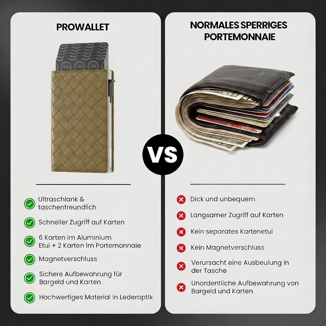 ProWallet Slim 6,7cm, 10,5cm, 1,4cm Grün Gewebt, 6,7cm, 10,5cm, 1,4cm Grün Gewebt