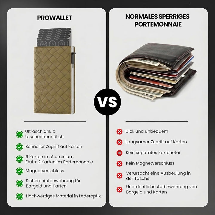 ProWallet Slim 6,7cm, 10,5cm, 1,4cm Grün Gewebt, 6,7cm, 10,5cm, 1,4cm Grün Gewebt