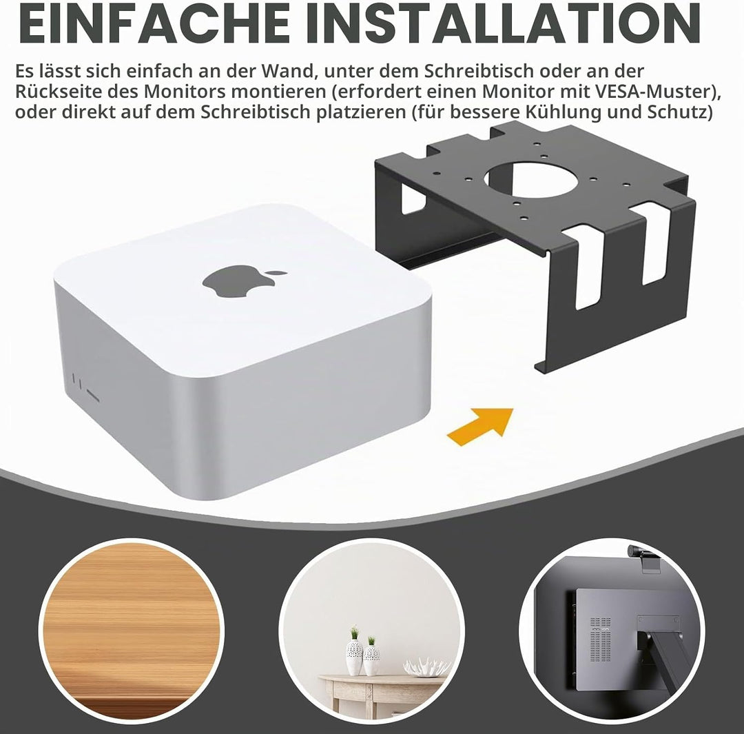 Halterung für Mac Mini m4, Untertischhalterung VESA Halterung für Mac Mini m4, Metall Halterung Desk