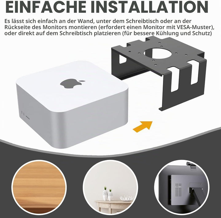 Halterung für Mac Mini m4, Untertischhalterung VESA Halterung für Mac Mini m4, Metall Halterung Desk