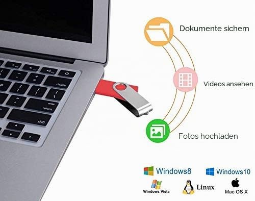 10 Stück Speichersticks 8GB USB-Stick Einklappbar USB 2.0 Memory Sticks 8 GB Flash Drive Rote Datena