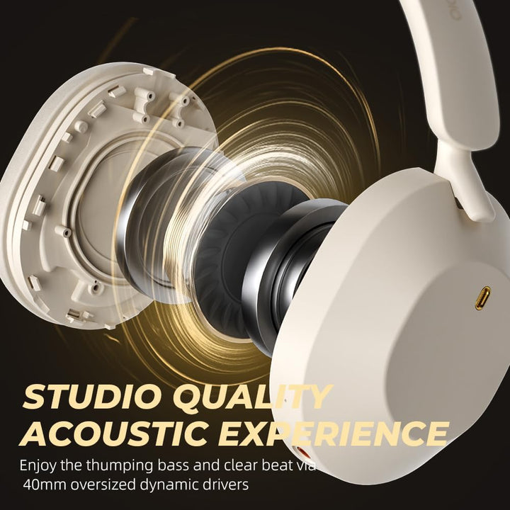 iKF Solo Aktive Noise Cancelling Kopfhörer Over-Ear Bluetooth 5.4, Hi-Res Audio Wireless & Wired Ove