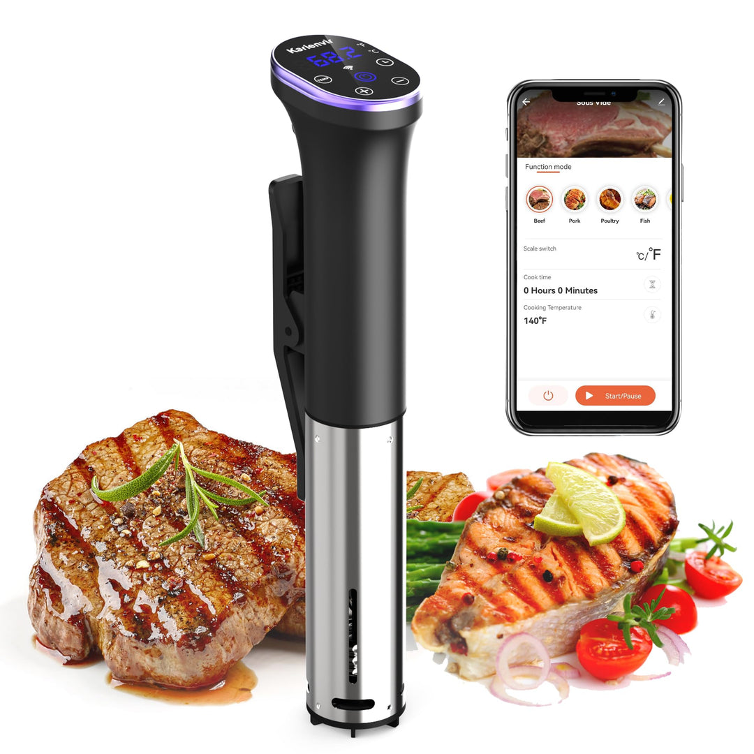 Sous Vide Garer Stick 1400W, Sous Vide Stick mit LCD Touchdisplay, Wifi Präzisionskocher Präziser, I