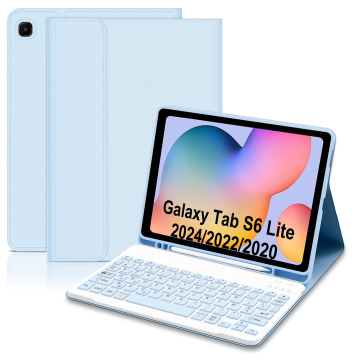 Tastaturhülle für Samsung Galaxy Tab S6 Lite 10,4 Zoll 2024/2022/2020, französisches AZERTY, magneti