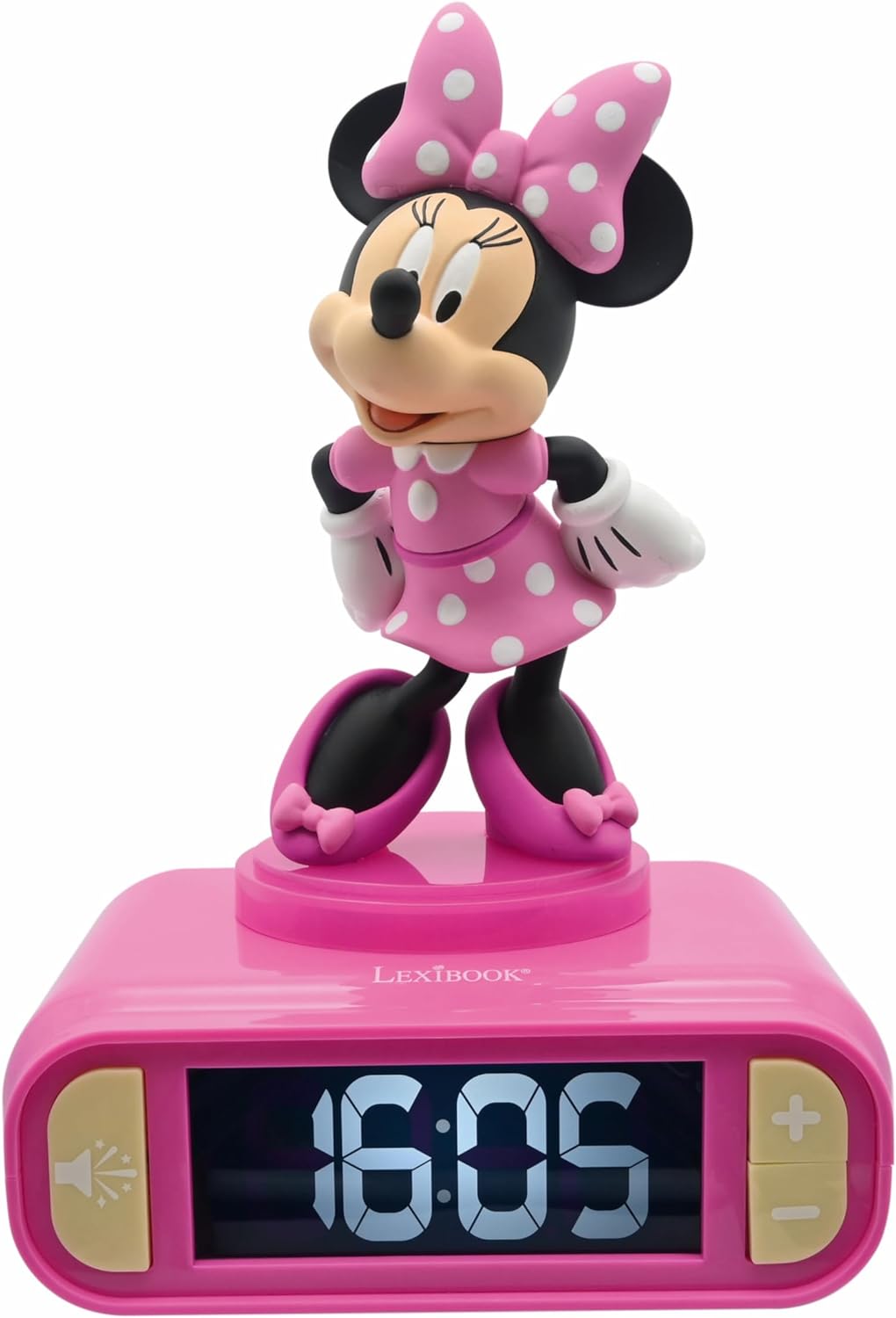 Lexibook RL800MN, Disney, Minnie Nachtlicht Wecker, Klänge und Melodien, LCD-Bildschirm mit Hintergr