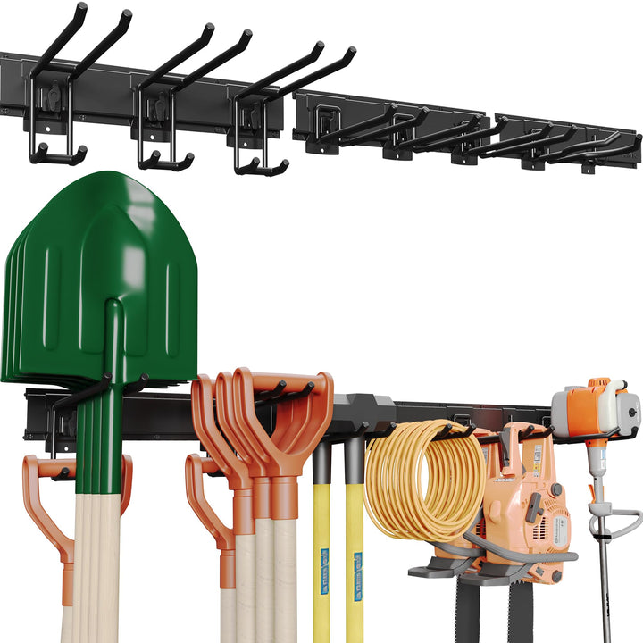 BONTEC Wandmontierter Werkzeughalter, 294kg Tragfähigkeit, 3 Rail Panels, Verstellbare Garage Wandre