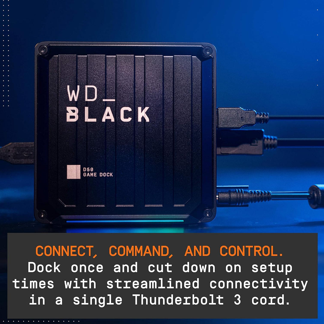 WD_BLACK D50 Game Dock (2x Thunderbolt 3 Anschlüsse, DisplayPort 1.4, 2x USB-C, 3x USB-A, Audio Ein/