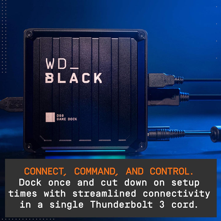 WD_BLACK D50 Game Dock (2x Thunderbolt 3 Anschlüsse, DisplayPort 1.4, 2x USB-C, 3x USB-A, Audio Ein/