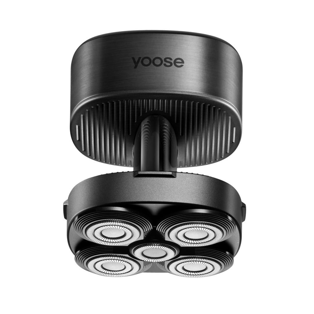 yoose Glatzen- Rasierer Herren elektrisch, IPX7 Glatzenrasierer (magnetisch 5 Scherköpfe, 90 Mins La
