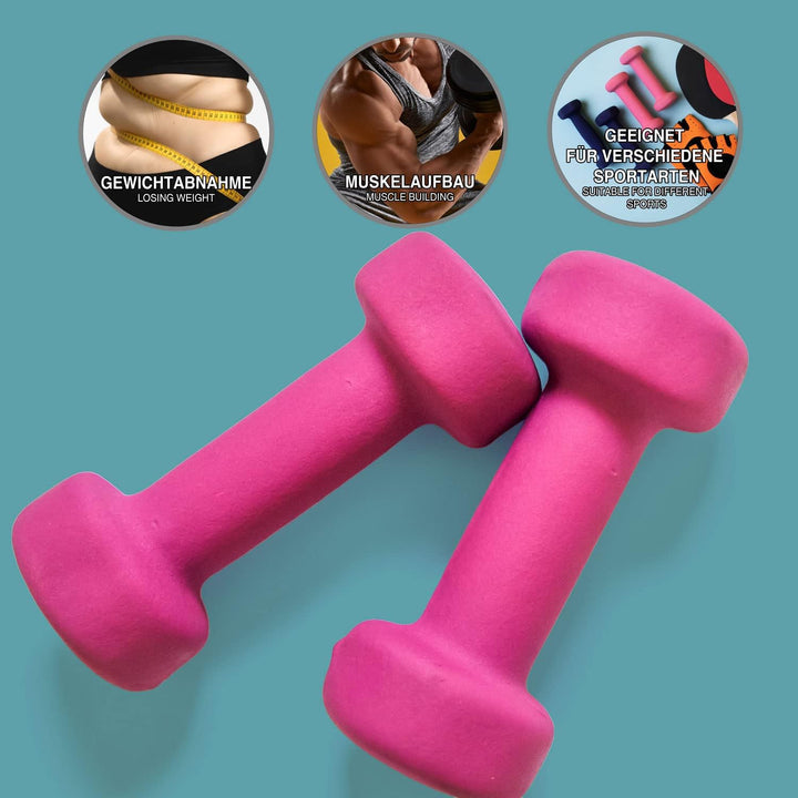 Body &amp; Mind® Hanteln 2er Set Gymnastikhanteln Dumbbells Kurzhanteln; Effektives Krafttraining mit ve