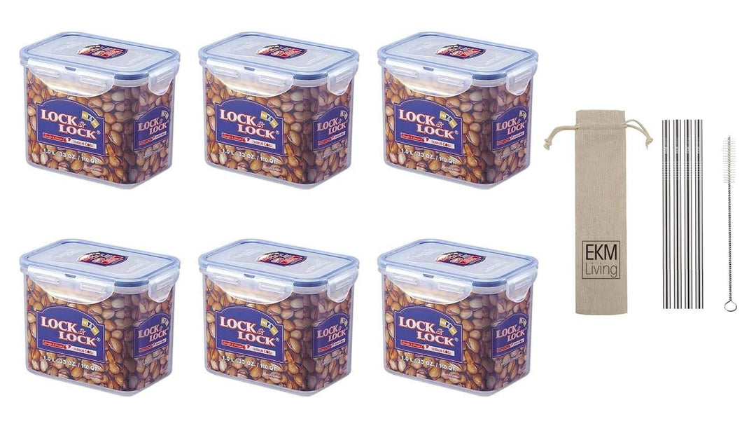 Lock & Lock 6er Set HPL812 Multifunktionsbox 1000ml, Frischhaltebox, Vorratsdose + Gratis 4er Set Ed