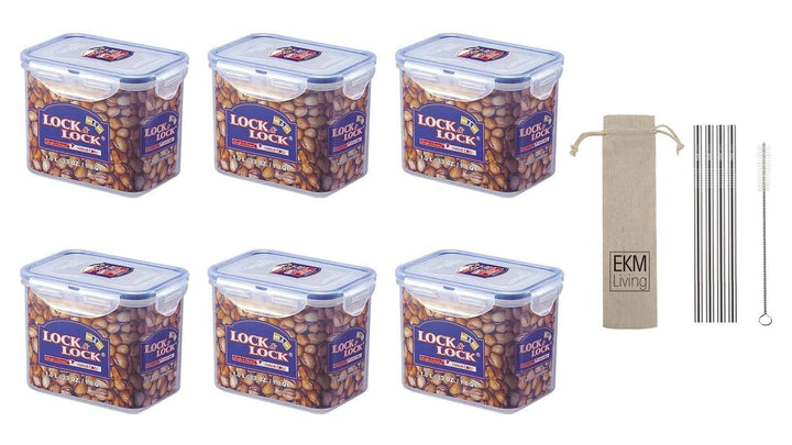 Lock & Lock 6er Set HPL812 Multifunktionsbox 1000ml, Frischhaltebox, Vorratsdose + Gratis 4er Set Ed