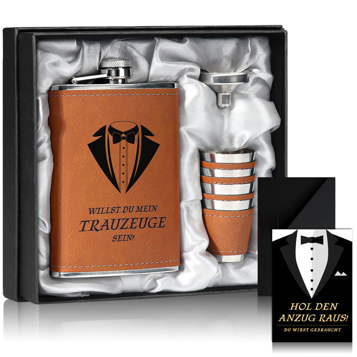 Trauzeugen Flachmann Willst Du Mein Trauzeuge Sein Geschenk Trauzeugen Karte 8oz Flachmann Mit Gravu