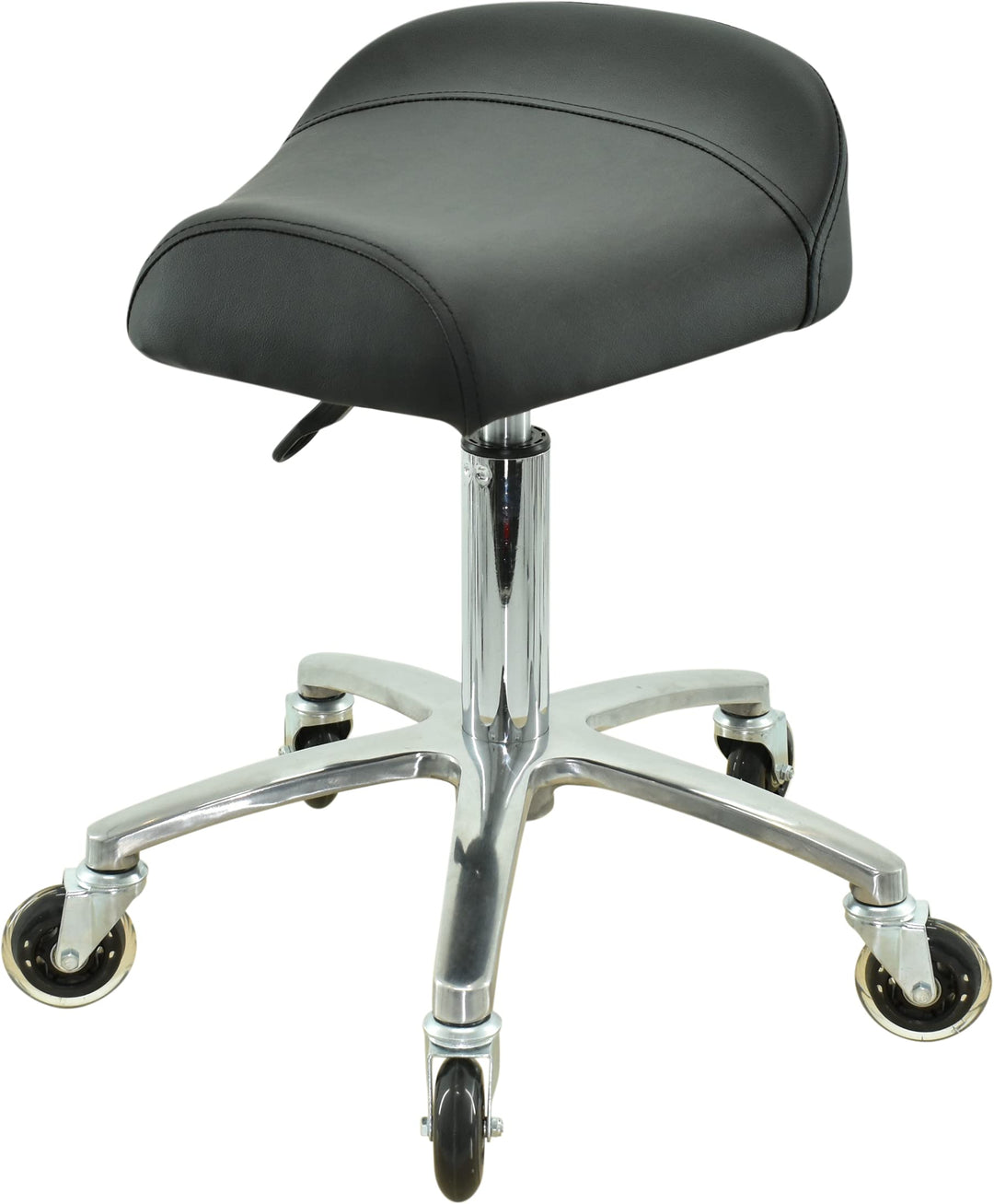VAKON SALON - Breitsitz Rollhocker höhenverstellbar von 50-65 cm auf Premiumrollen, Drehhocker, Roll