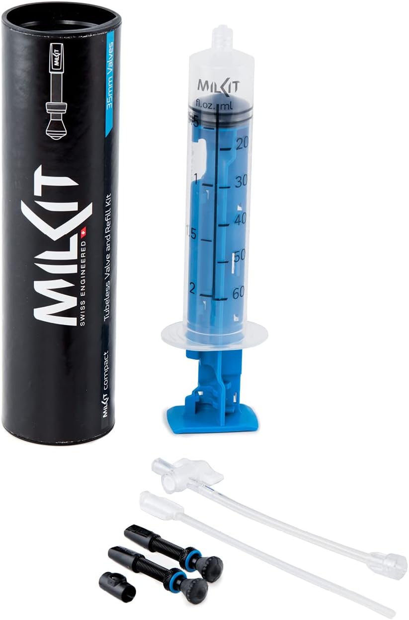 MilKit Compact Tubeless Ventilsystem - Mess-und Nachfüllspritze 60ml - Zwei Patentierte Tubelessvent