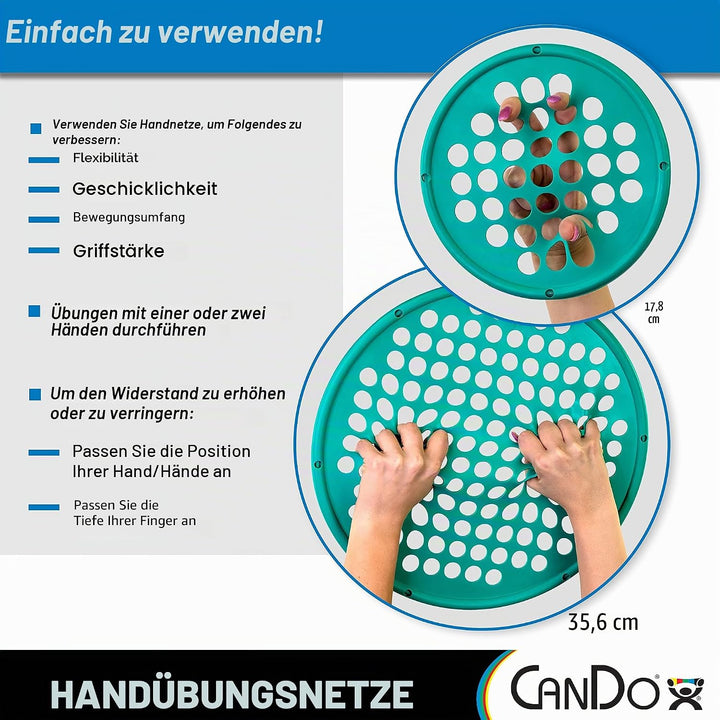 CanDo Power-Web Handtrainer, Handtrainer Web, Durchmesser 17 cm, rot (leicht) red / light 17 cm, red