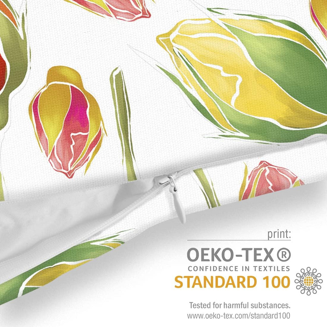 VOID Rosen Blumenmuster Grafik 50x50 Kissenhülle Polyester Zierkissen Couchkissen Ostern Osterdeko D