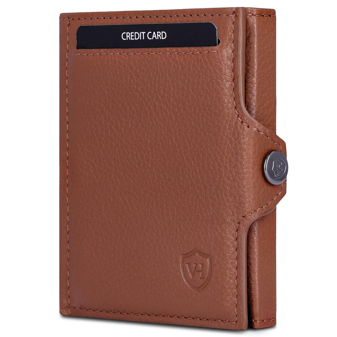 VON HEESEN Slim Wallet mit RFID-Schutz - Mini Geldbörse Herren &amp; Damen klein - Kreditkartenetui Geld