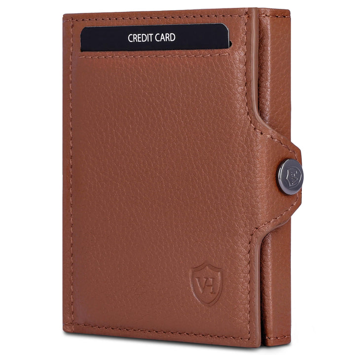 VON HEESEN Slim Wallet mit RFID-Schutz - Mini Geldbörse Herren &amp; Damen klein - Kreditkartenetui Geld