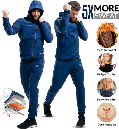 RDX Schwitzanzug Zum Abnehmen, Saunaanzug Reach Konform, Kapuzen Anzug Sauna Suit Sweatanzug Sportan