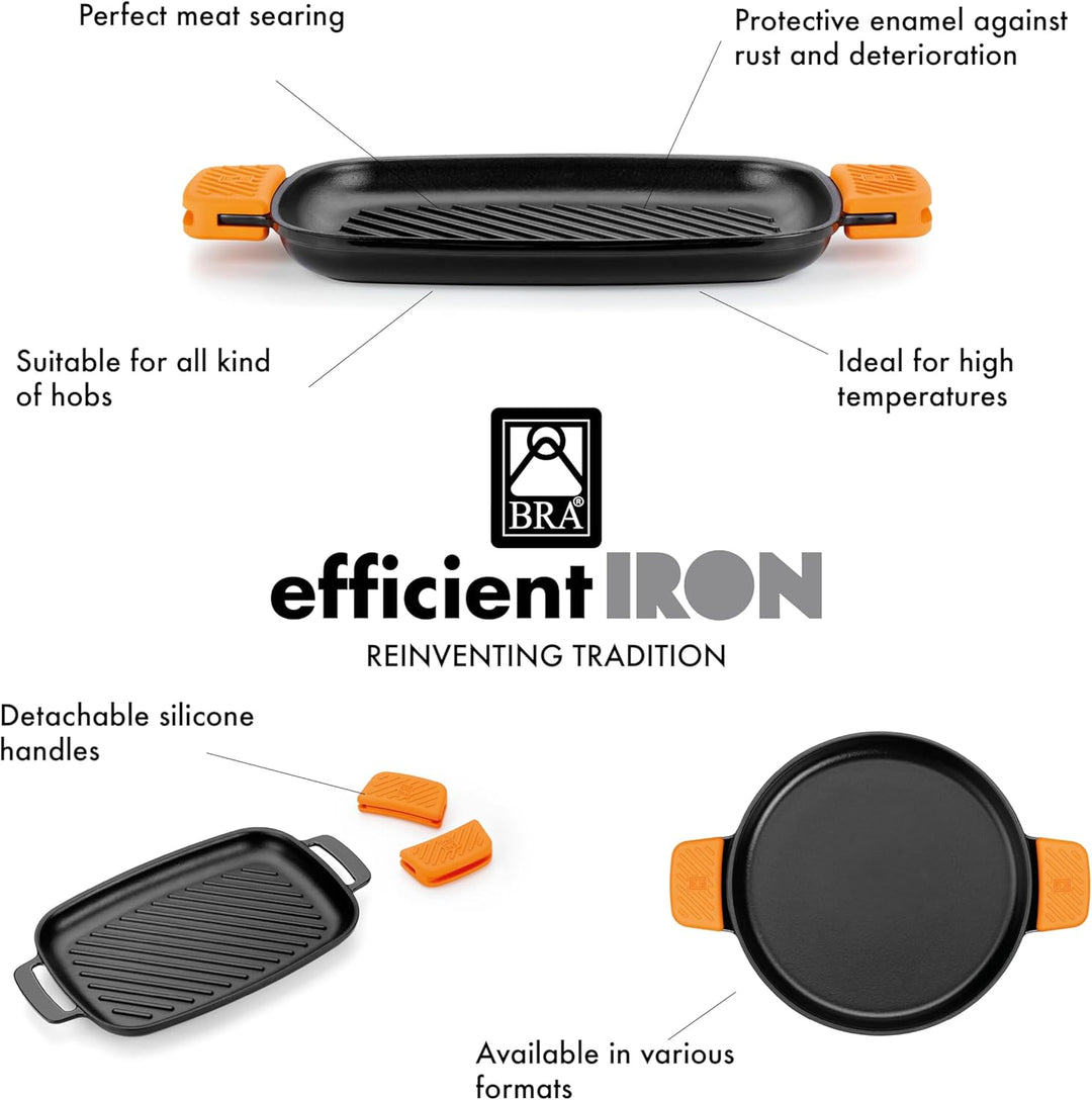 BRA Efficient Iron - Grillpfanne Grill rechteckig 35 cm Grill rechteckig Mit Streifen, Grill rechtec