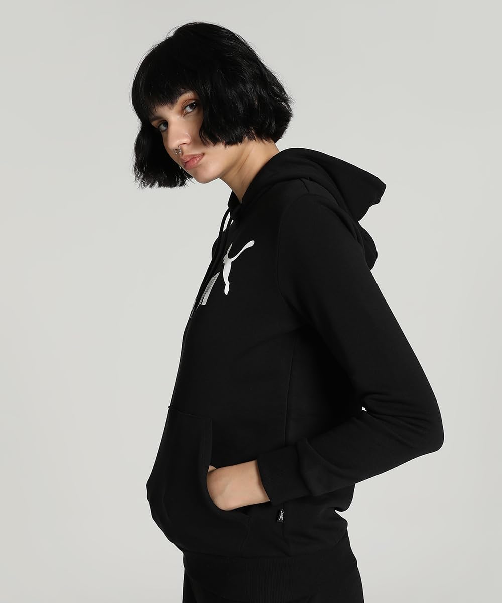 PUMA Damen Ess Logo Hoodie Tr Sweatshirt 110 Puma Black, 110 Puma Black