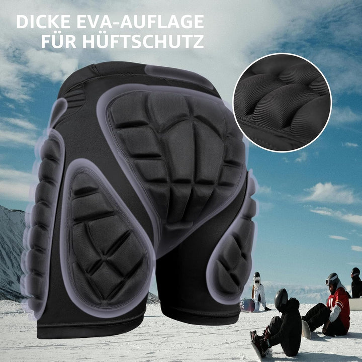Cienfy 3D Hüftpolster Eva Protektorenhose Gepolsterter Shorts Crash-Pad Impakthose für Skiing, Eisla