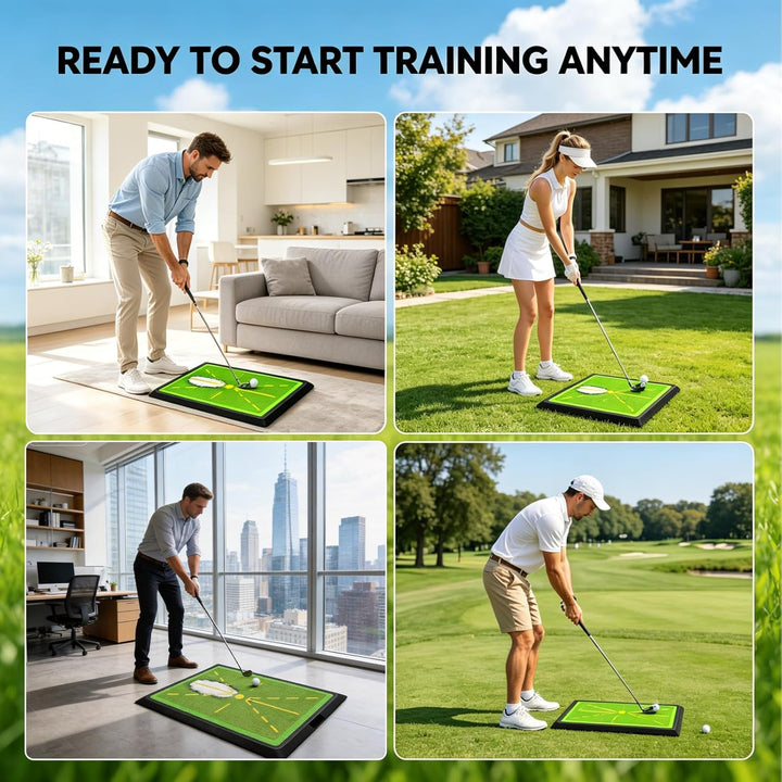 Golf Trainingsmatte, Golf zubehör, Golf-Schwungmatte mit Rutschfester Gummibasis für präzisen Ballko