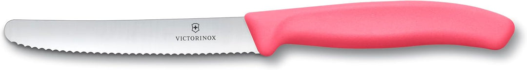 Victorinox Swiss Classic Frühstücksmesser, Brötchenmesser, Set 4teilig, Scharfe Klinge, Wellenschlif