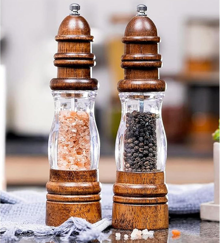 Salzmühlen und Pfeffermühlen Kit mit Sockel Massivholz Leuchtturm Form Salz & Pfeffer Schleifer Kit