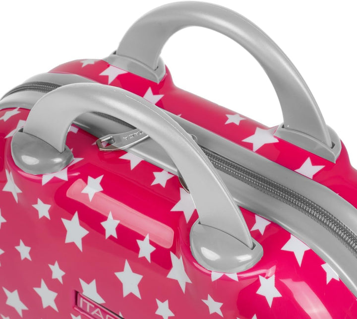 ITACA - Hartschale Kosmetikkoffer jugendlich. Kulturtasche aus Polykarbonat. Spiegel Reissverschluss