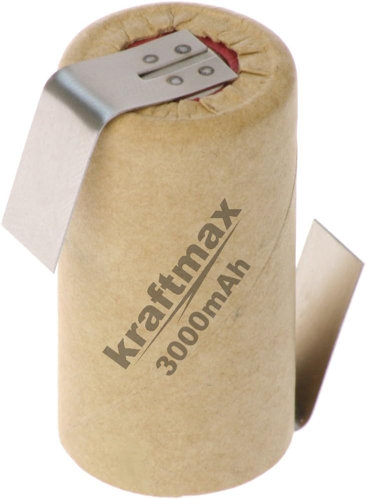 10x Kraftmax SUB-C Akku Zelle - 3000mAh / 1,2V / NIMH - Hochleistungs- Markenzelle mit Lötfahne Z-Fo