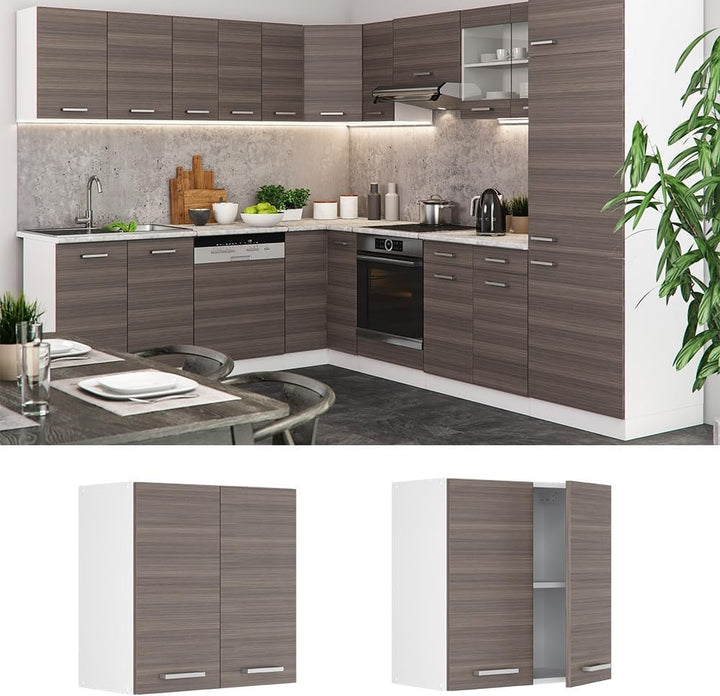 Vicco Hängeschrank R-Line, Grau/Weiss, 60 cm Grau Hängeschrank 60cm, Grau Hängeschrank 60cm