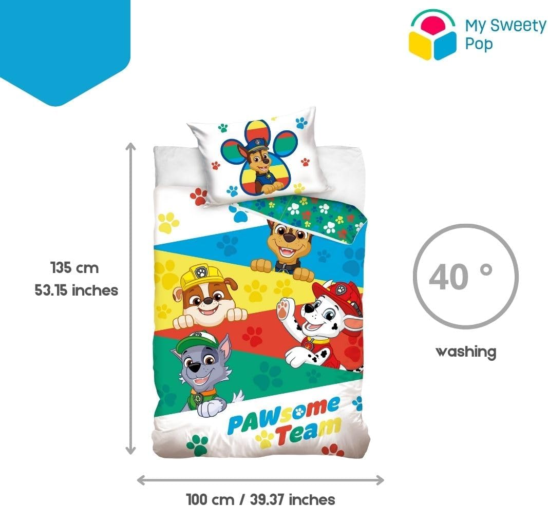 My sweety pop Bettwäsche – 2-teilig – für Kinder – Baby-Bettbezug – wendbar – 100 x 135 cm – Kissenb