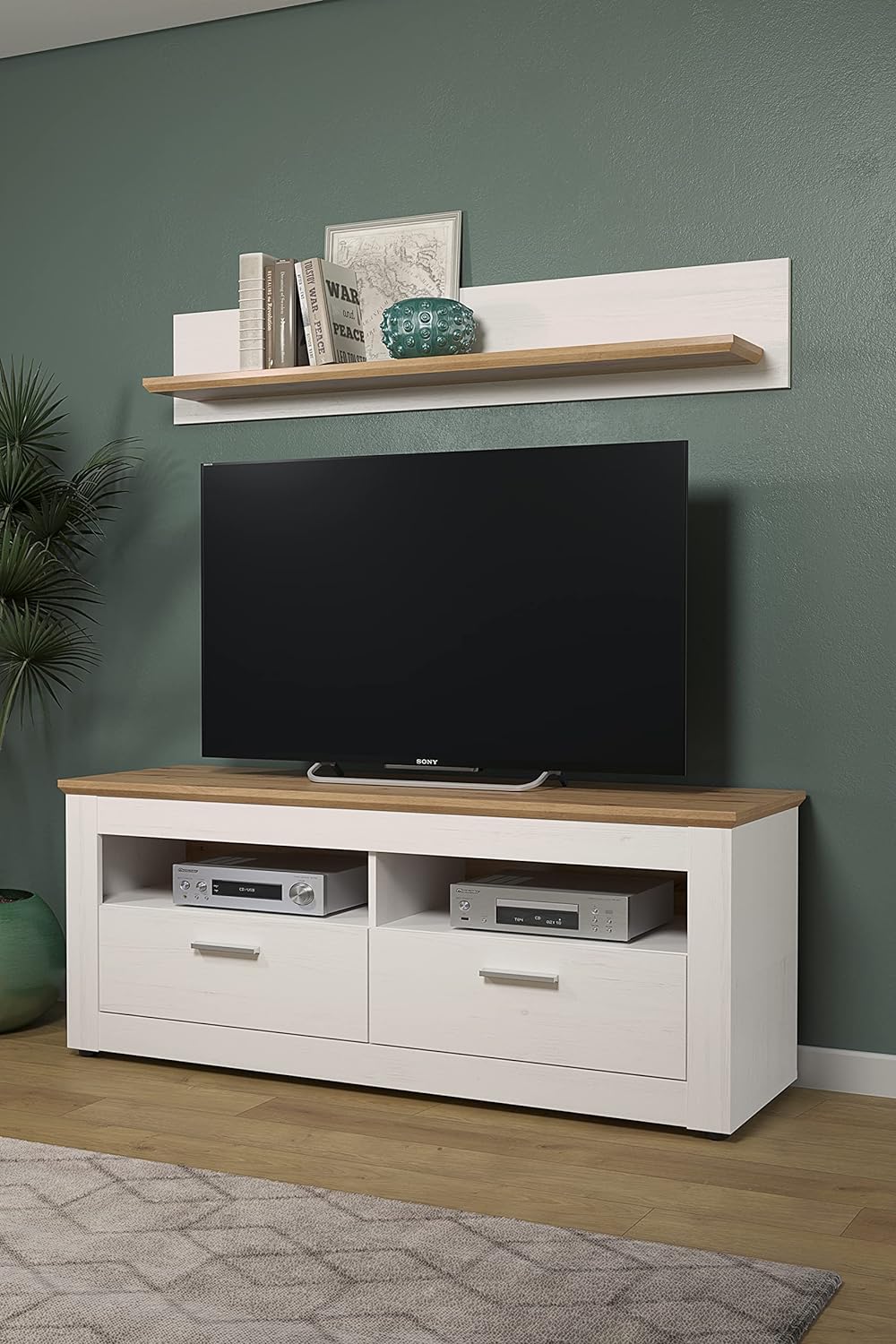 trendteam smart living - Wandboard Bücherleiste Bücherregal - Wohnzimmer - Shade - Aufbaumass (BxHxT