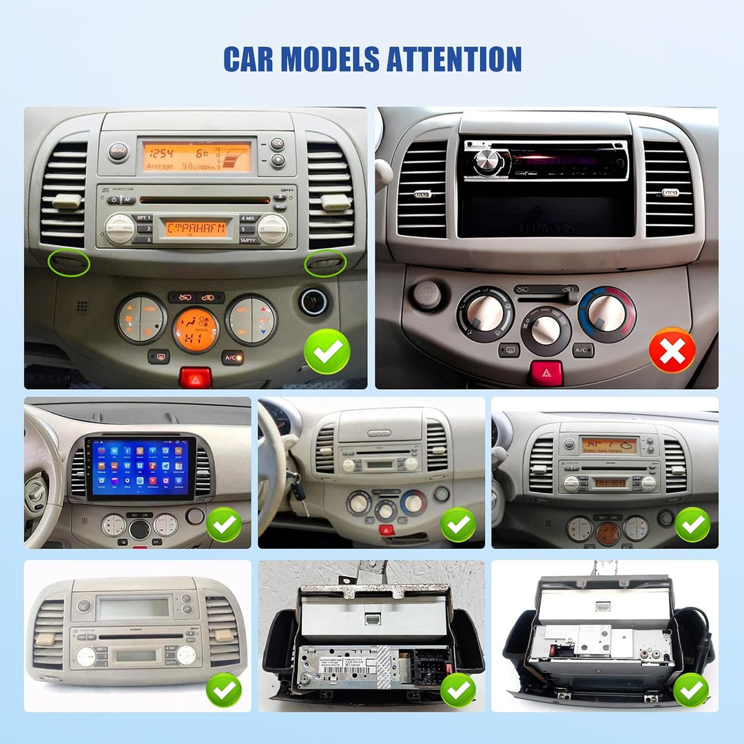 Inefala 4+128G Android 15 Autoradio für Micra 3 K12 2002-2009 mit 9&