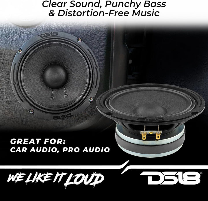DS18 6PRO300MB-4 PRO 16,5 cm Midbass Lautsprecher Boxen 300 Watt Max Leistung 150 Watt RMS 4 Ohm - L