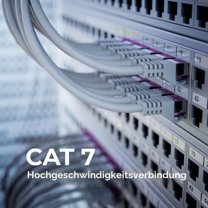 deleyCON 10x 1m CAT7 Netzwerkkabel - 10 Gigabit - RJ45 Patchkabel Ethernet Kabel (Kupfer, SFTP PiMF